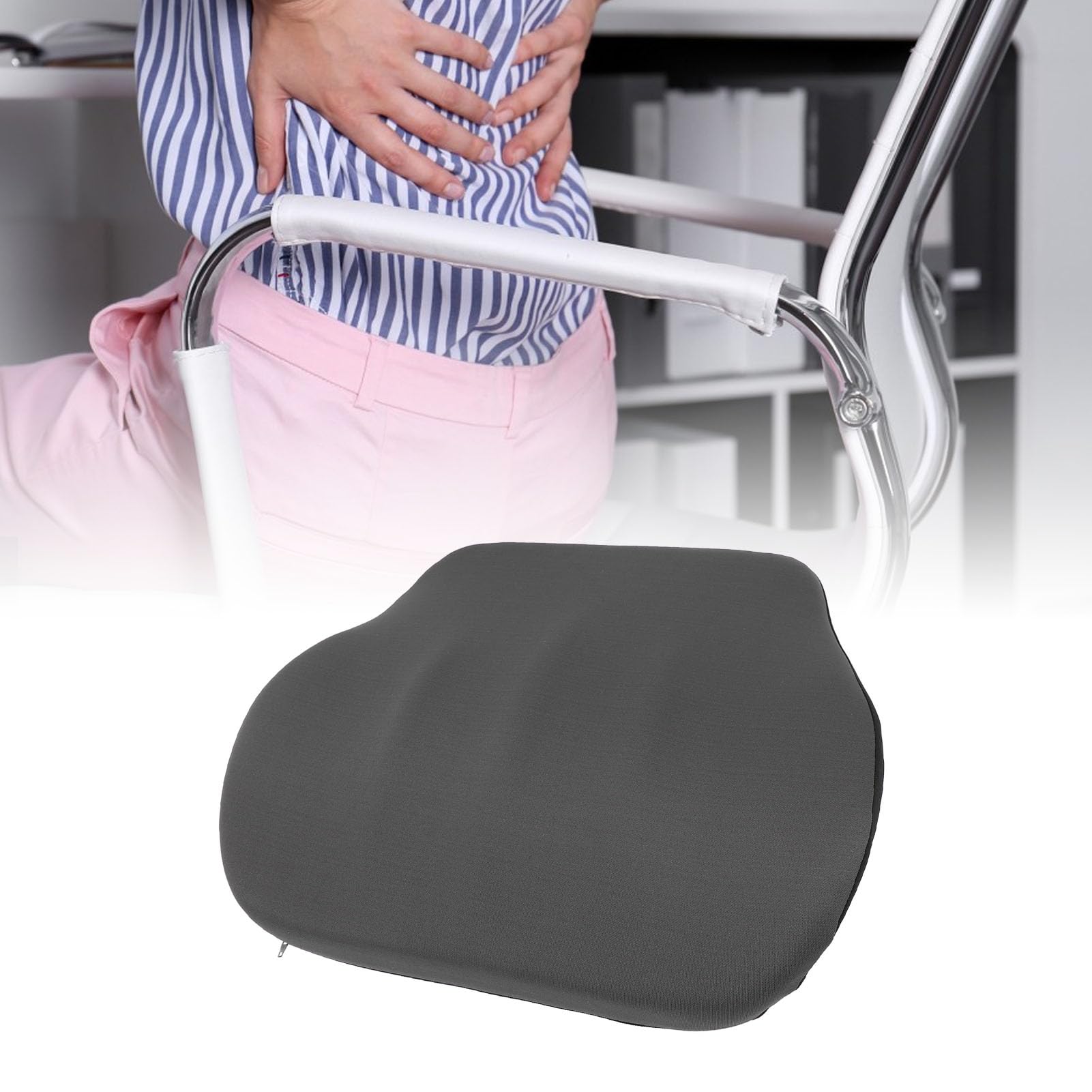 Cuifati Almohada de Apoyo Lumbar, Almohada Lumbar de Espuma Viscoelástica para Silla de Oficina, Asiento de Coche y Silla de Ruedas, Cojín de Respaldo de Coche para Conducir, Respaldo de
