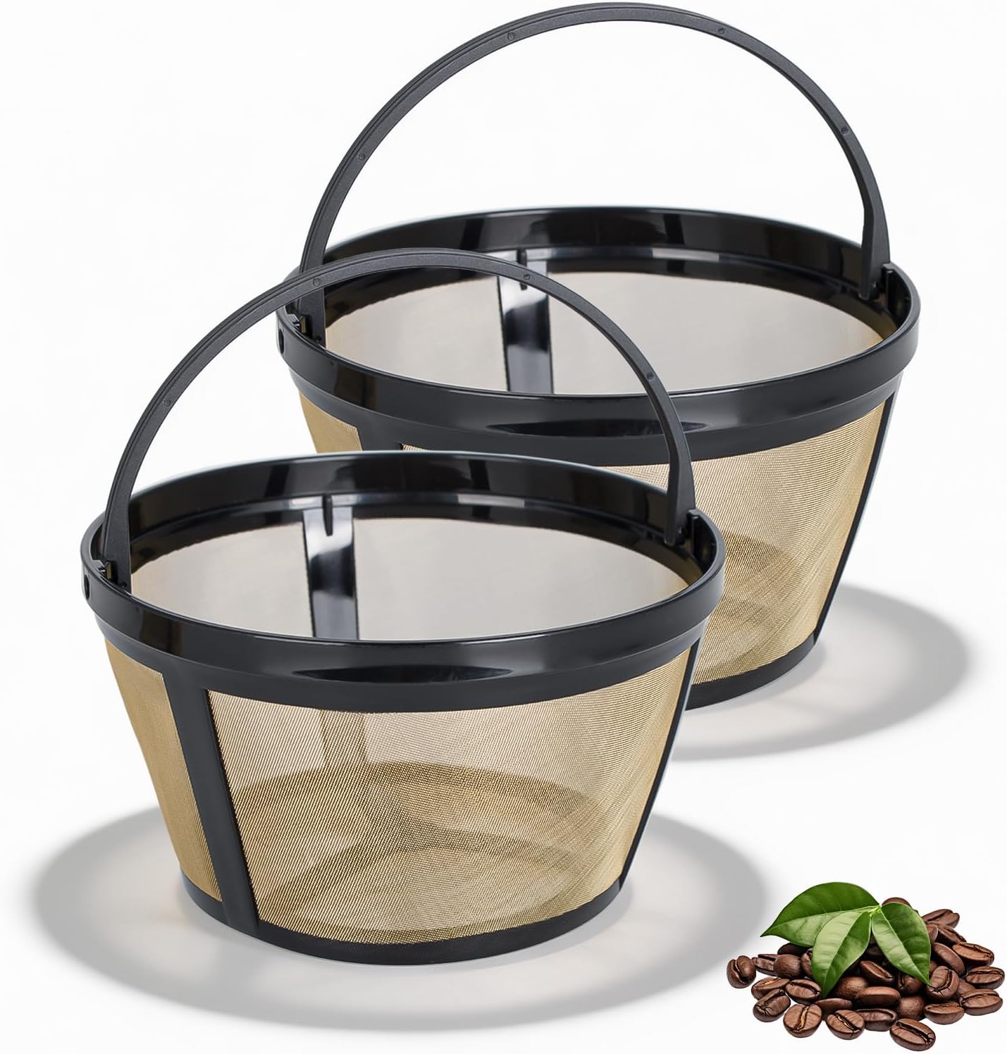 Coffee Filter 8-12 Cup Compatible with Black and Decker 12 Cup Coffee Makers, Reusable Basket Permanent Coffee Filter Replacement Mesh Basket 2 PACK