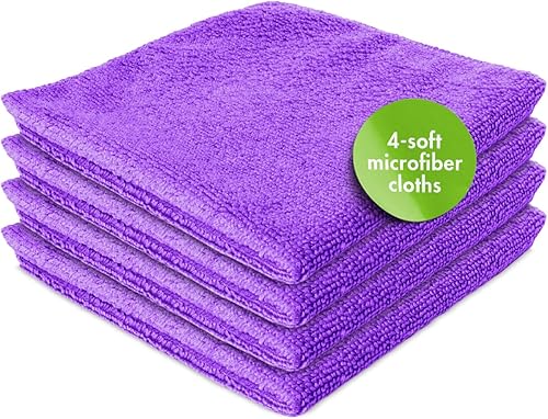 Miniatura 2 de Screen Mom Paños de microfibra morados (paquete de 4)  Paños de limpieza de pantallas de microfibra, paño de limpieza de TV para limpiadores