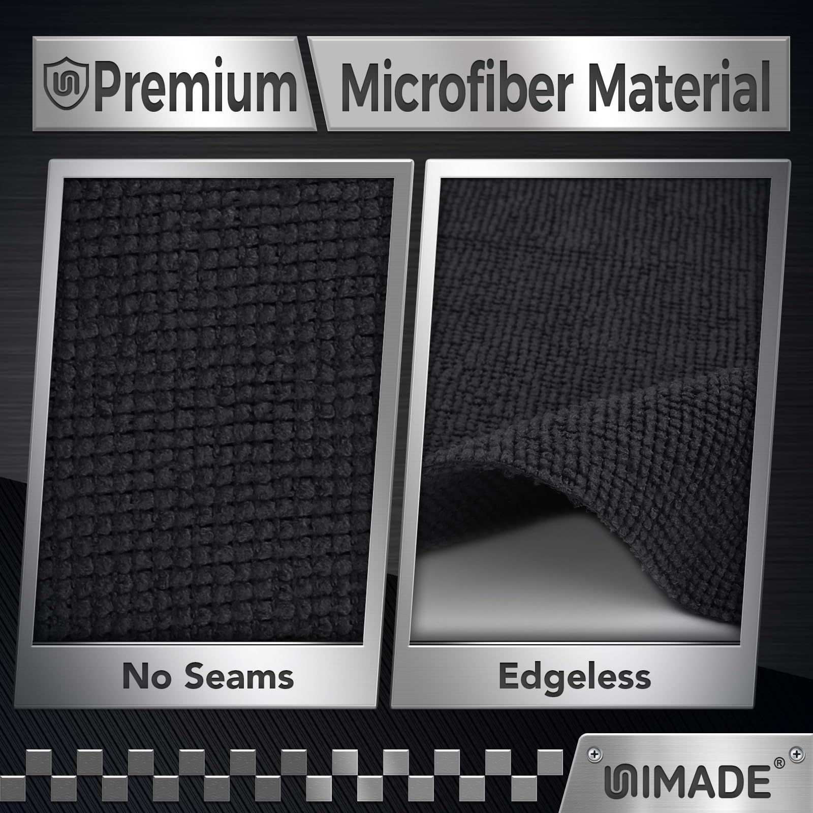 UNIMADE Lot de 100 chiffons de nettoyage en microfibre de qualité commerciale pour voiture, bar, mécanicien, restaurant, garage, ménage, 29,2 x 29,2 cm, noir
