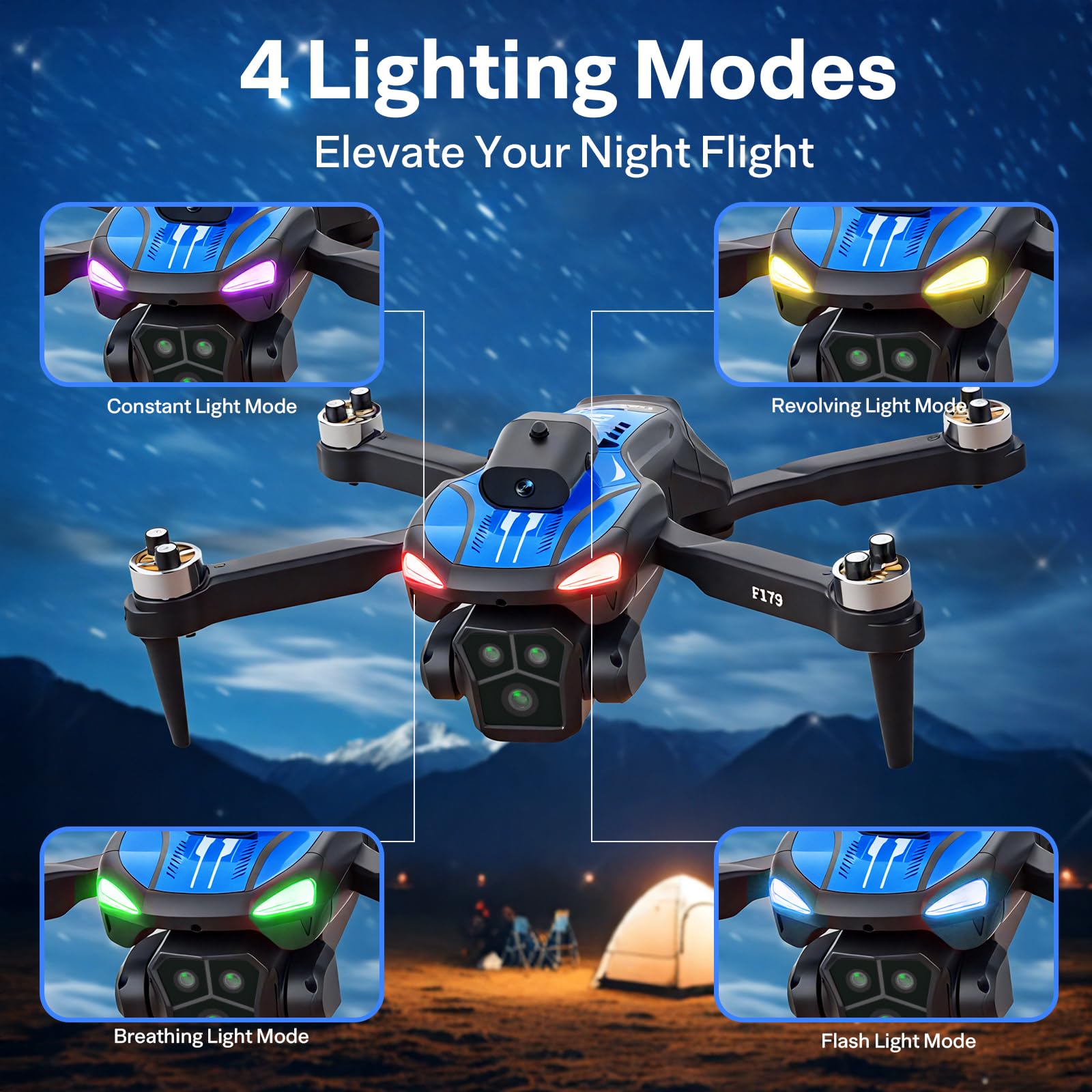Drone FPV con Telecamera 1080P per Adulti Principianti,Schermo LCD da 2.8" Telecomando,Drone Quadricottero Evitamento Ostacoli,Controllo della Gravità Tramite Gesto,Mantenimento Dell'altitudine