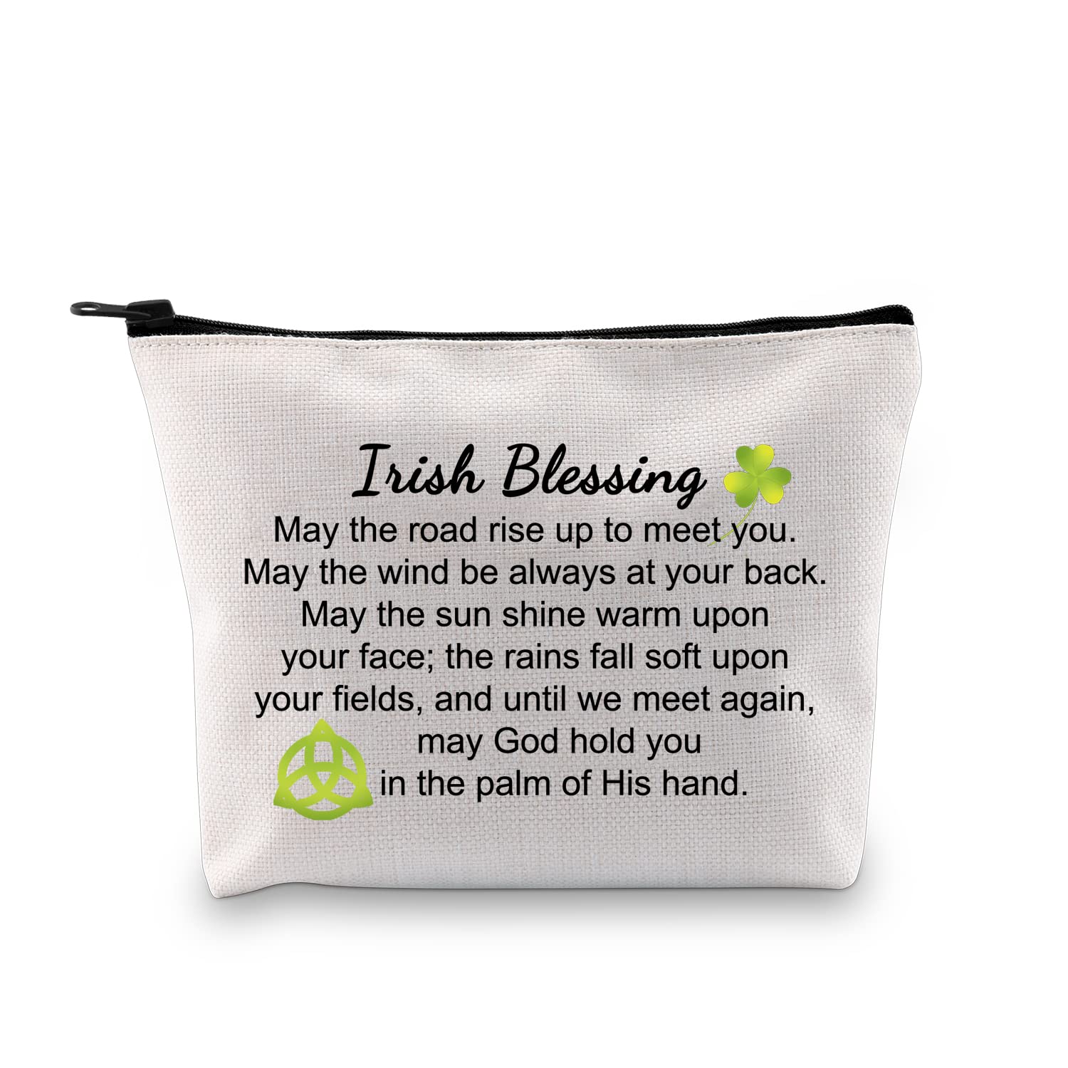 MBMSO Irish Blessing Gifts Cosmetic Bag May the Road Rise up to Meet You Makeup Bag Irish Gifts for Women Going Away Gifts Farewell Gifts (Irish Blessing makeup bag)