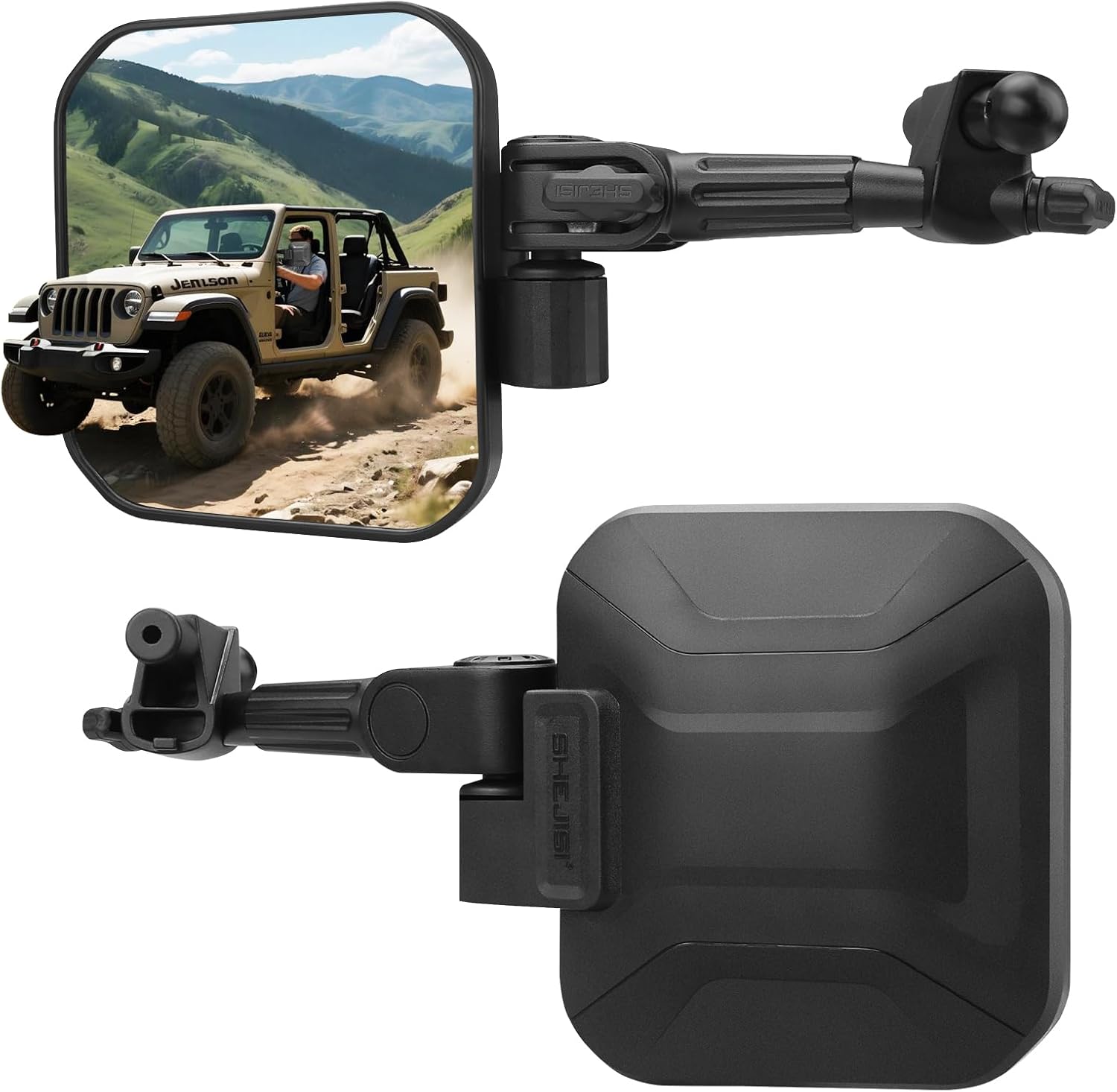 Wrangler mirrors door off Compatible with Wrangler JL JLU & Gladiator JT 2018-2023, Wrangler Mirrors Can Automation Folded and Reset When Encountering Obstacles, HD Large Field of View is Anti-shaking