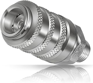 PD243 Series PD Steel Test Port and Diagnostic Equipment Quick Connect Coupler with Male Pipe Thread 1/8" Body Size, 1/4"-18 NPTF Thread Size, 2.26" Length