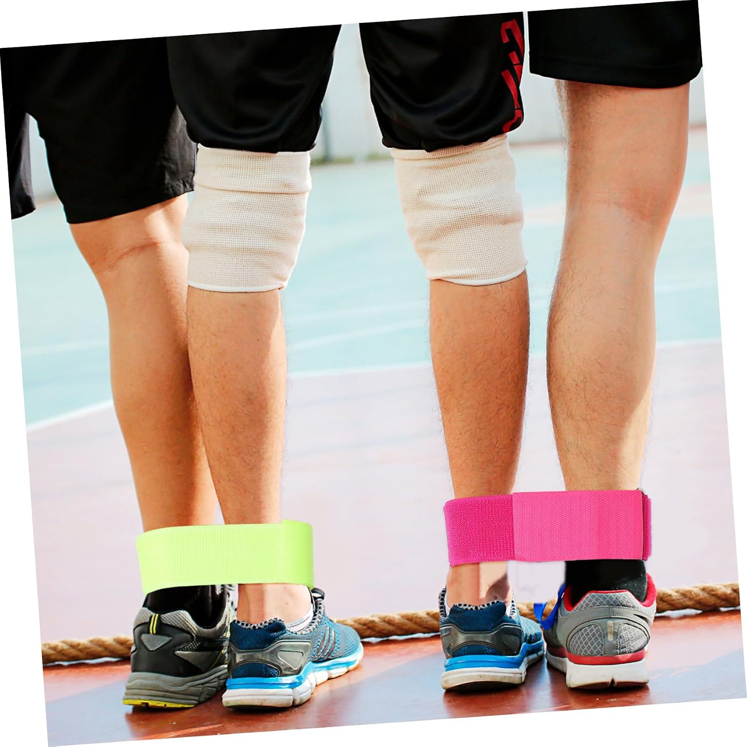 6Pcs Adjustable Nylon Tie Ropes for Three Legged Race Games Mixed Colors Elastic Straps for Adults for Outdoor Fun and Team Building Activities