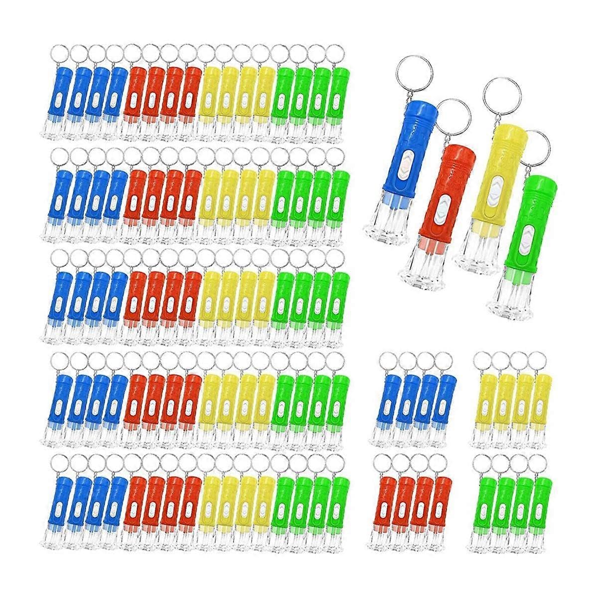 100 szt. Mini latarka brelok luzem mini brelok LED małe latarki dla dzieci dorosłych piesze wycieczki kemping nadziewarki dom