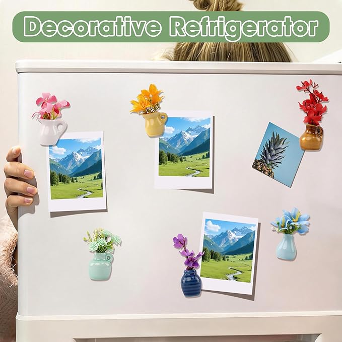 Imanes Decorativos Mini Jarrón Cerámica 6 Piezas miniatura 6