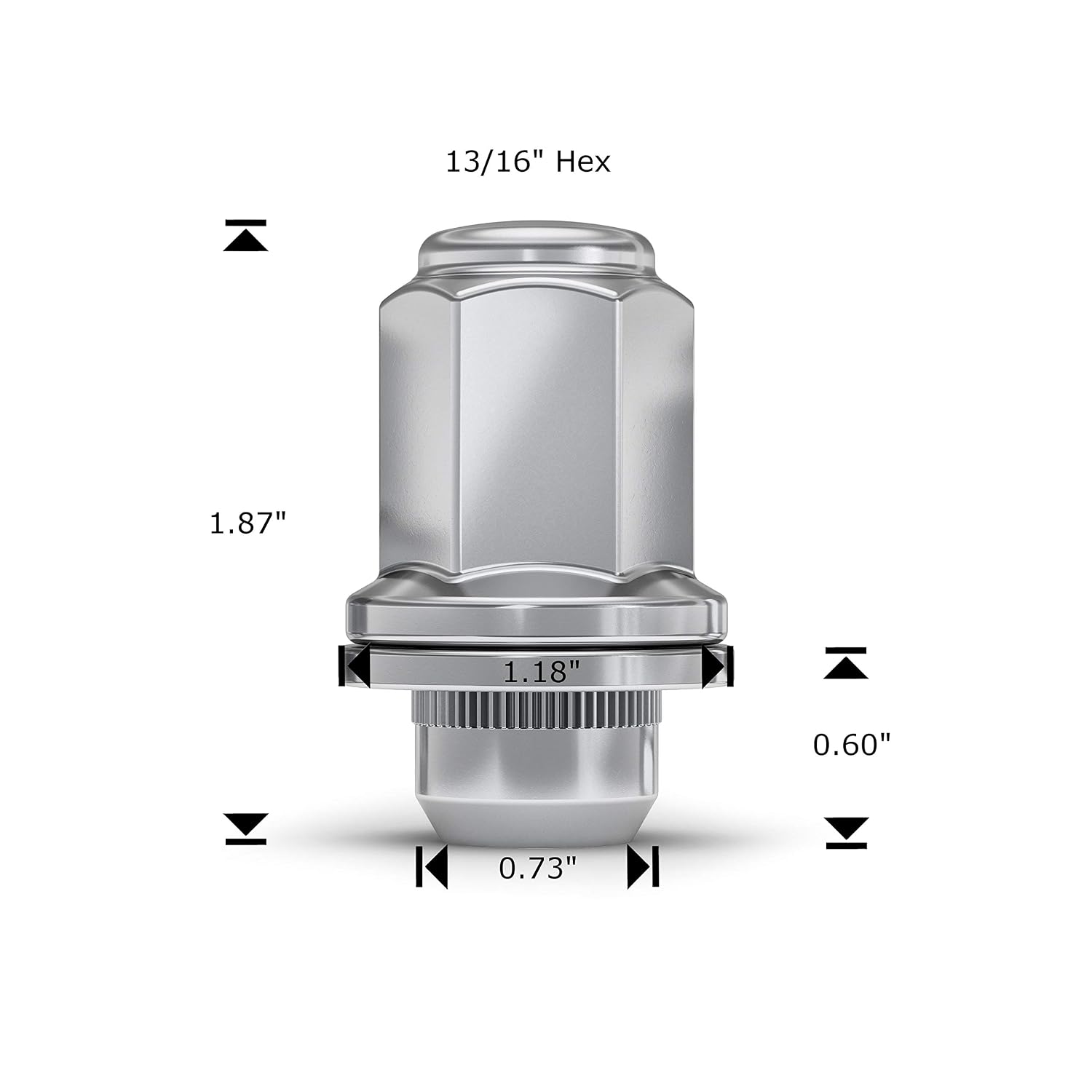 White Knight 5307L-4 Chrome M12 x 1.50 OEM-Style Long Mag Lug Nut with Washer for Toyota Tacoma, 4 Pack