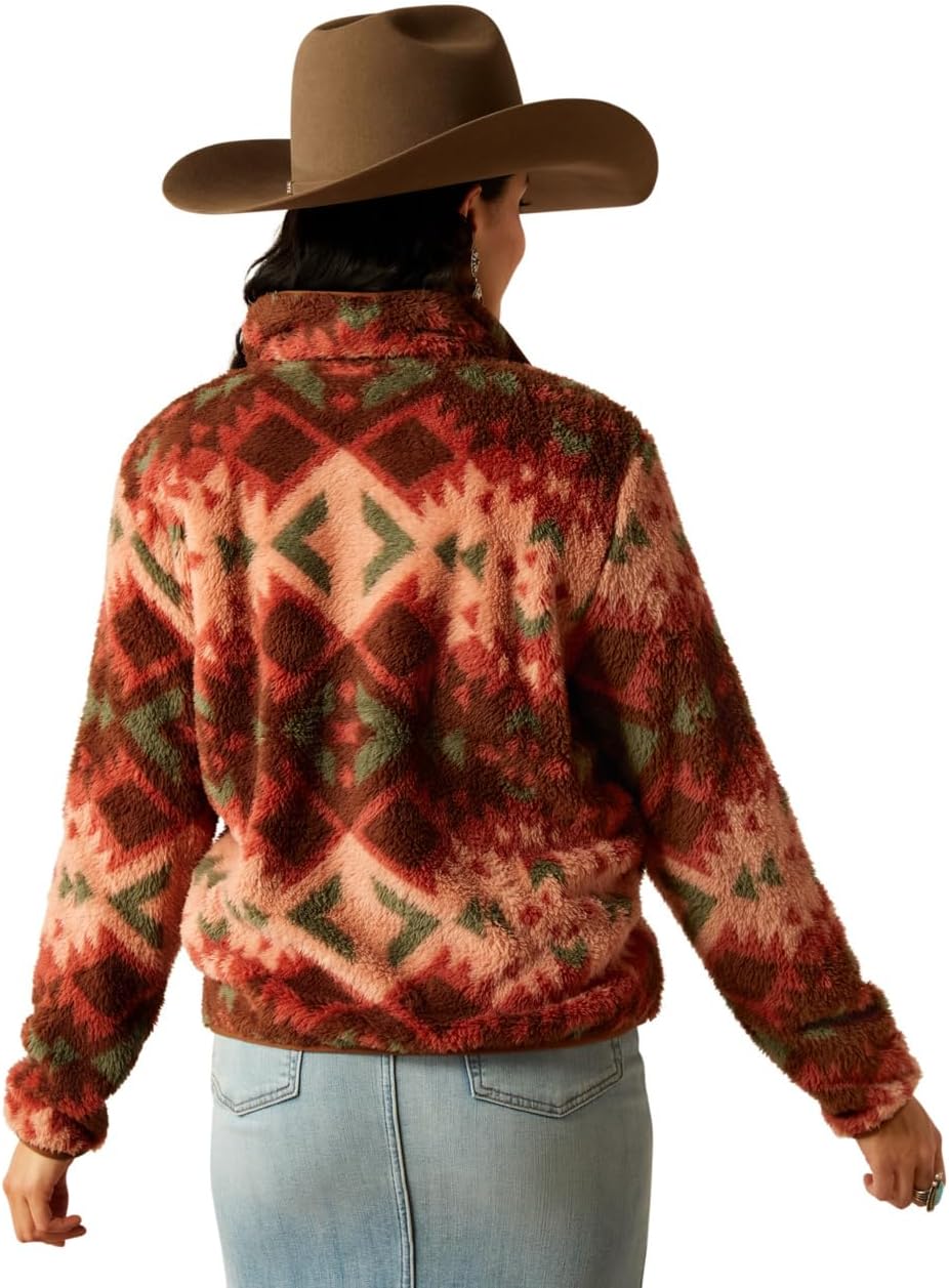 ARIAT womens Berber Snap Front Sweatshirt - Image 2