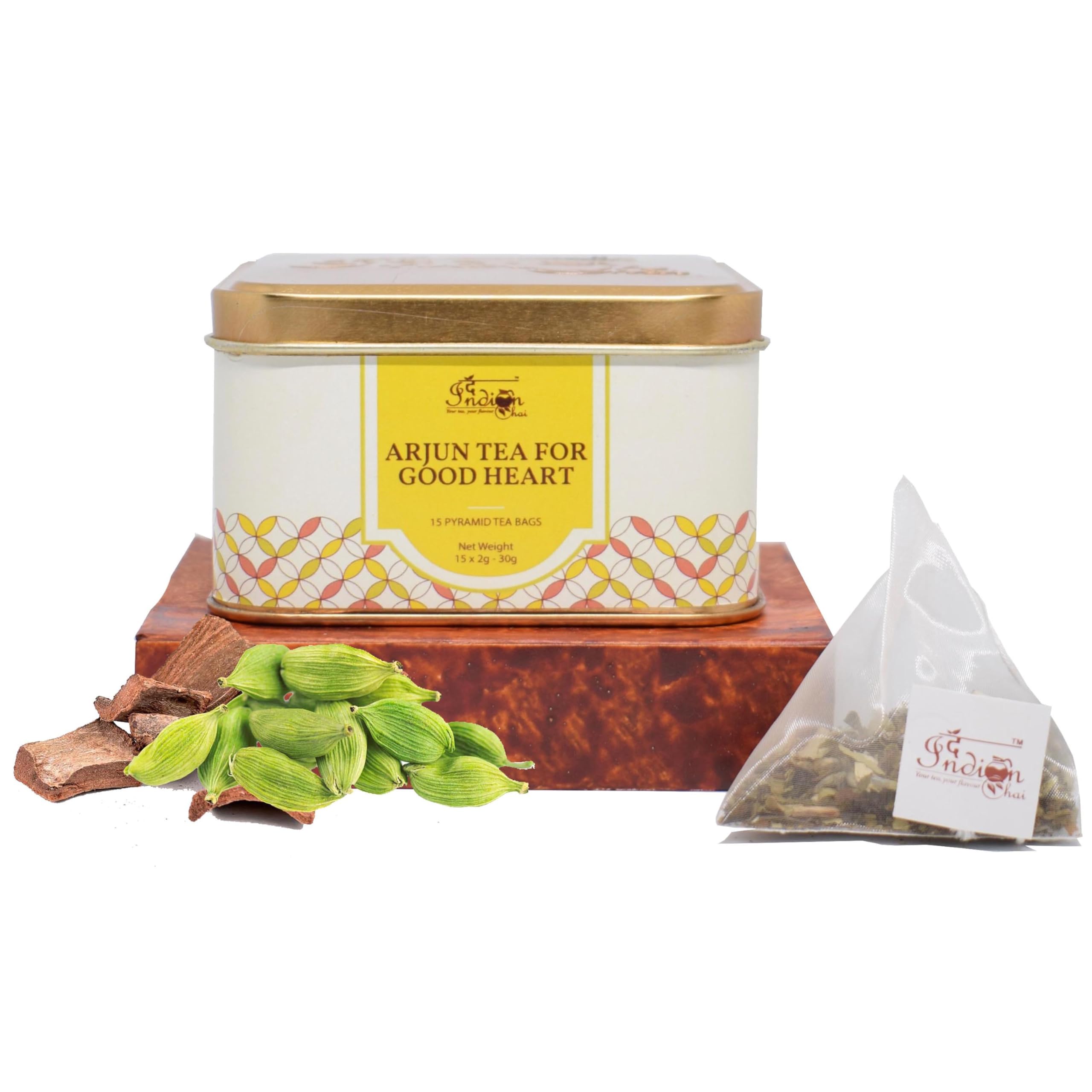 The Indian Chai Arjun Tea For Good Heart 15 Pyramid Tea Bags With Arjuna Bark, Ashwagandha, Bhahmi, Shankhpushpi, Assam, 30 Gm (B095KLG7WF) Amazon Price History, Amazon Price Tracker