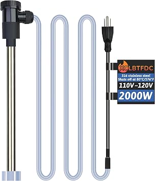 2000W Immersion Water Heater Portable Electric Hot Tub and Pool Submersible Water Heater with 176F Temp Control, WiFi Timer for Bathtub, Swimming pool, Spa, above ground pool & baptismal pool