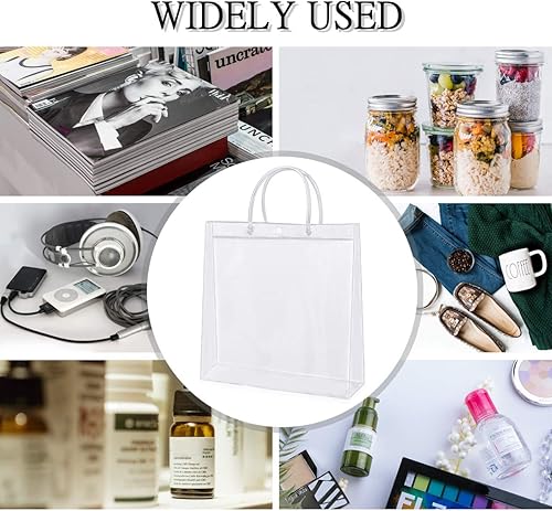 Miniatura 4 de Sdootjewelry Bolsas de regalo transparentes, 36 bolsas de regalo de PVC transparente con asas, bolsa de regalo de plástico resistente a granel,