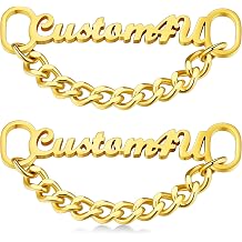 Custom4U Personalized Shoe Buckle 2Pcs Gold/Black/Stainless Steel Decorations Shoelace Charm Nameplate/Monogram Initials Charms for Shoe Sneakers Accessory Gift for Men Women