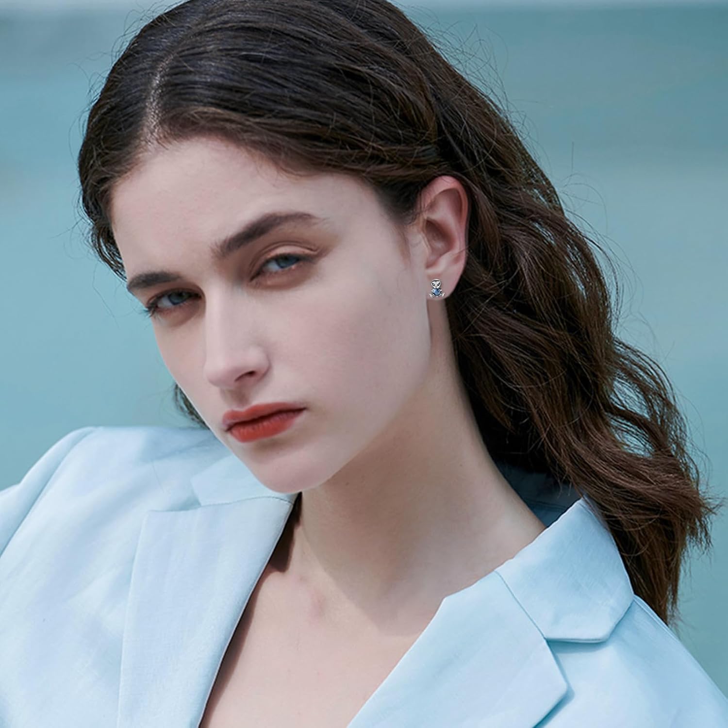 TRISHULA Animal Earrings 925 Sterling Silver Animal Stud Earrings Moonstone Crystal Earrings Jewelry for Women Birthday Christmas Gifts