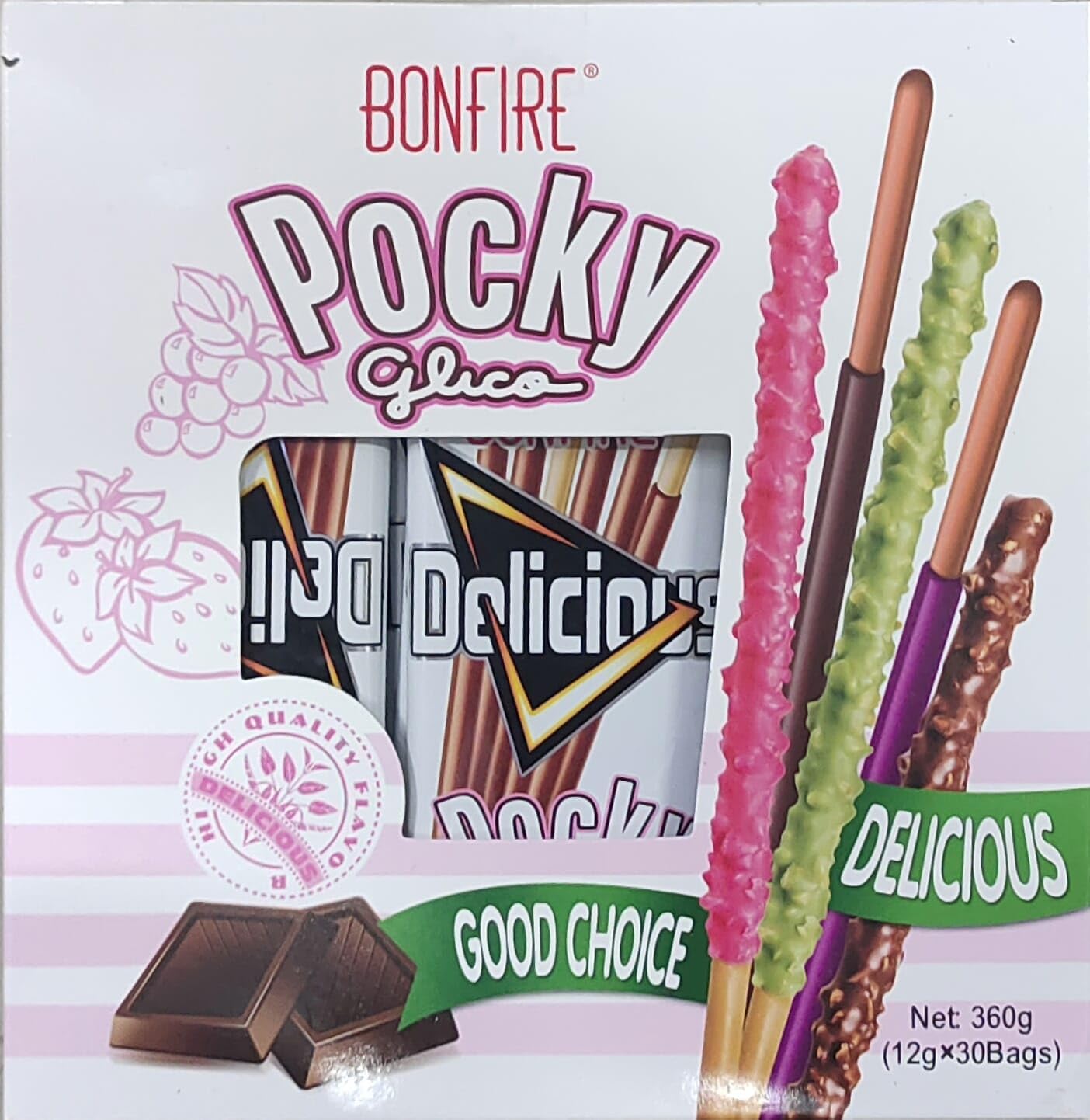 Bonfire Pocky Wafer Sticks Assortment Flavour With Variety Of Delicious Coated Smooth & Crunchy Wafer Sticks 12gm x 30 Bags (Imported) (B0D59YXHY5) Amazon Price History, Amazon Price Tracker