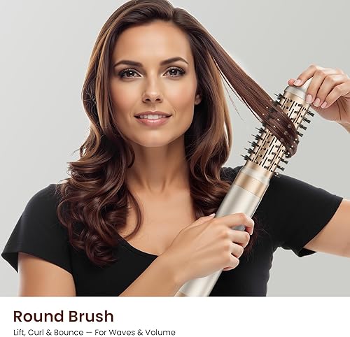 Miniatura 6 de MESCOMB Estilizador de aire caliente 6 en 1 secador de pelo y moldeador de aire con alisador, rizador automático, cepillos voluminizadores,