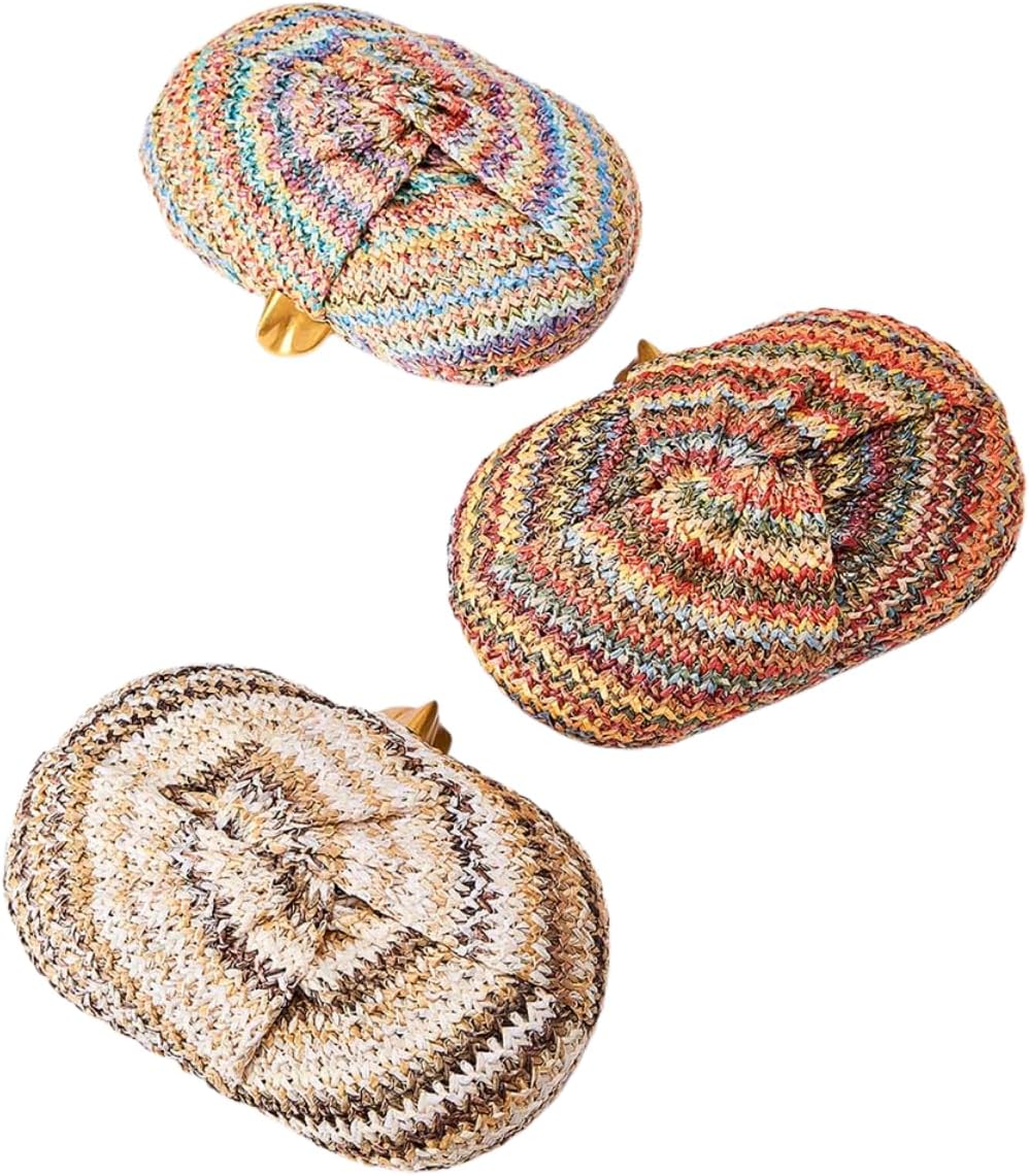 Straw Clutch Purse for Women Summer Woven Beach Handbag Party Wedding Clutch Evening Bag Wicker Purse