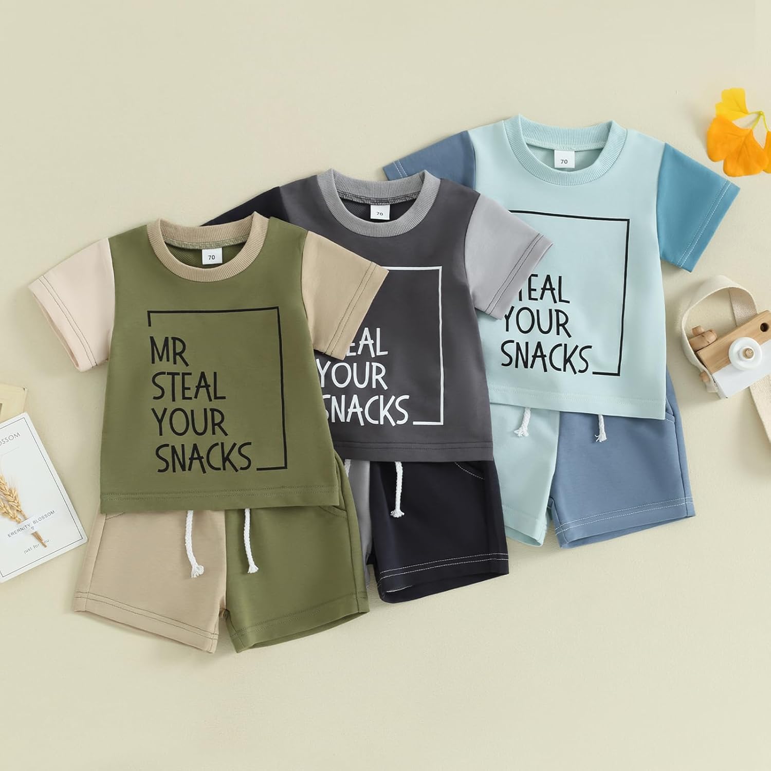 Toddler Baby Boy Summer Clothes Short Sleeve Letter Print T Shirt Tops + Elastic Shorts Infant Casual Outfit Set