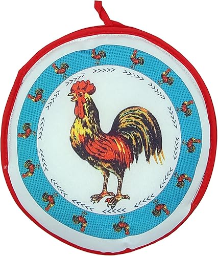 Calentador de tortilla de gallo azul de 10 pulgadas. Mantiene las tortillas frescas y calientes durante más de 1 hora. Las tortillas se mantienen disponible en Yaxa Peru