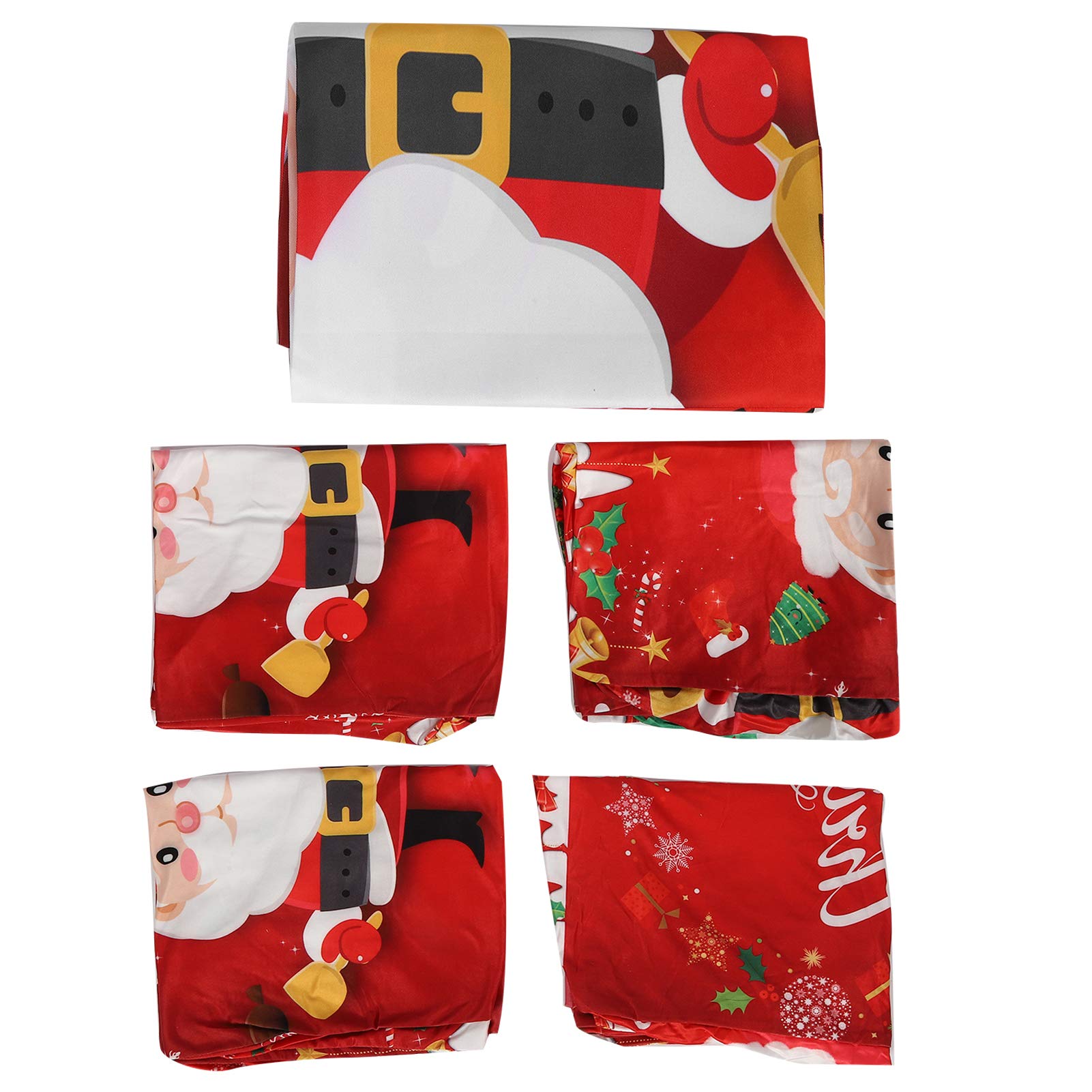 Juego de fundas de silla de mantel de Navidad para el hogar, la cocina, el comedor, la decoración del festival de Papá Noel rojo, tejido flexible de poliéster, para fiesta de (Roter