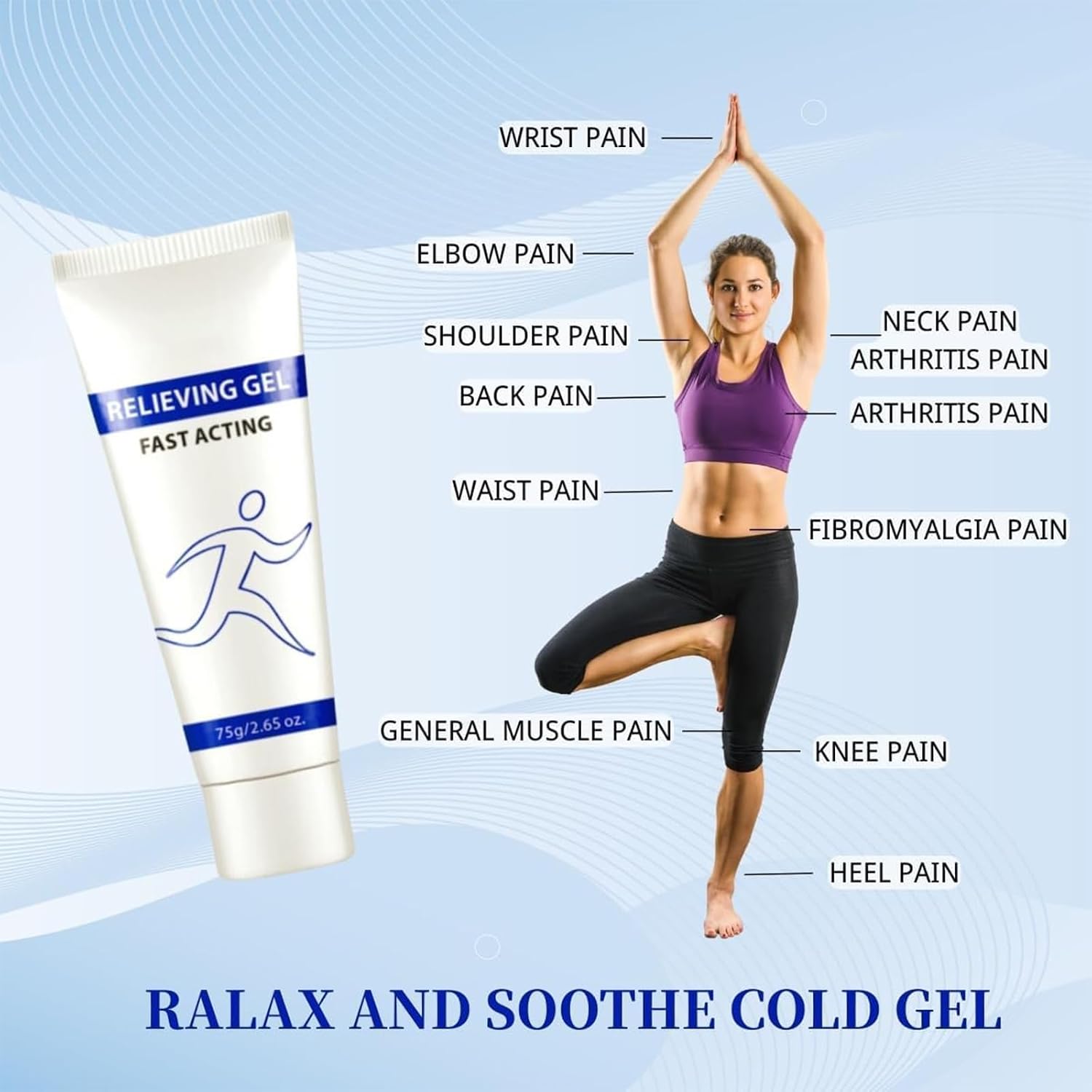 Soothing Cooling Gel, 100g, Muscle Tension Relief with Menthol and Frankincense, Post-Workout Recovery Gel with Menthol & Frankincense | Non-Sticky Formula