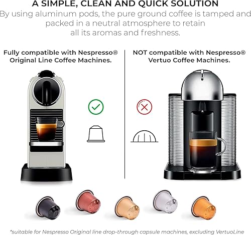 Miniatura 4 de Grano Milano Coffee Pods Aluminium Ricco - 100 cápsulas de café tostado oscuro - Intensidad 1112, compatible con Nespresso* Línea original Made in