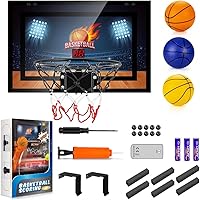 Vista 5 de Indoor Basketball Hoop Boys Gifts for Teens Door Room Basketball Hoop Mini Hoop with Scoreboard, 3 Balls and Batteries Basketball Toys for 8 9 10 11