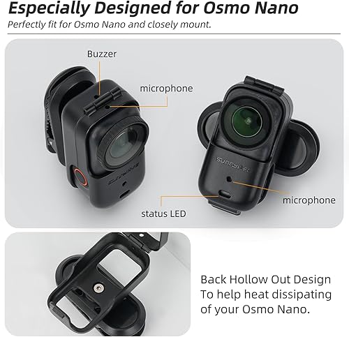 Miniatura 7 de Clip de mochila para DJI Osmo Nano, rotación de 360 horizontal-vertical mochila sombrero compatible con DJI Osmo Nano, accesorios Osmo Nano clip de