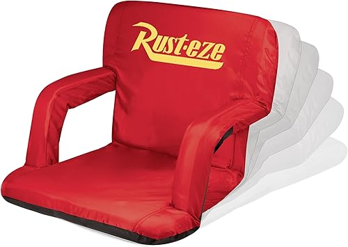Miniatura 2 de PICNIC TIME Disney Pixar Cars Lightning McQueen Ventura - Asiento reclinable para estadio con respaldo, asiento de grada, silla de playa (rojo)