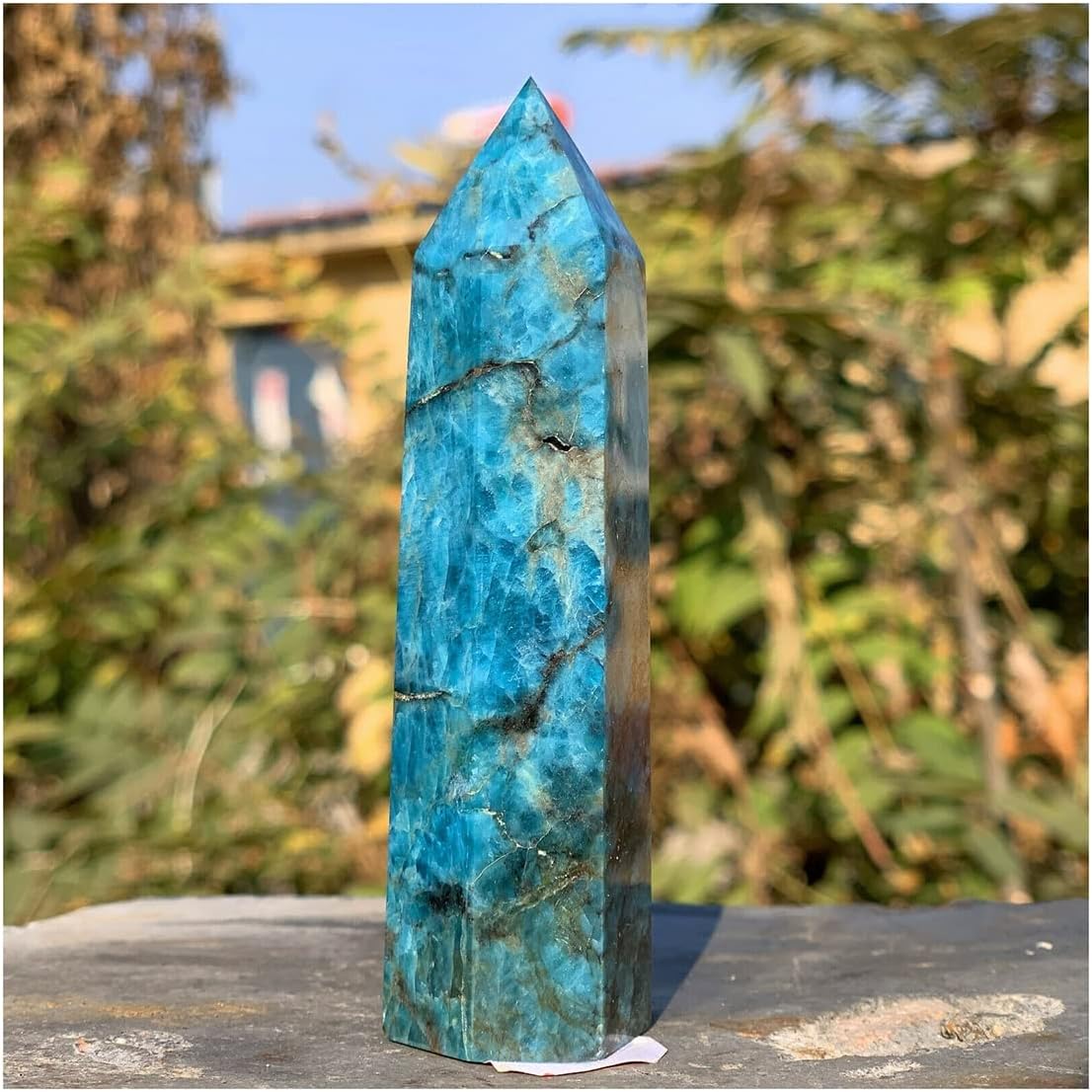 Crystal Stone Home Decor 135G Natural Blue Square Point Quartz Crystal Energy