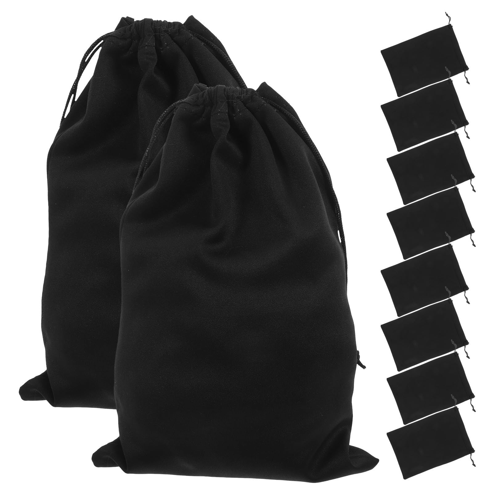 Adorainbow 10pcs Ski Goggle Bags Drawstring Pouch Black 25x14cm Microfiber Snow Goggles Storage Case Travel Organizer