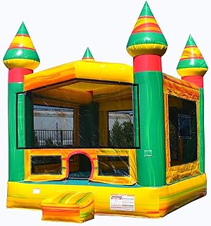 JumpOrange Titanium Commercial Grade Inflatable Bounce House with Air Blower, Kids and Adults, 100% PVC Vinyl, Outdoor Indoor, Backyard Home, Bouncer Jumper, Basketball Hoop, Birthday, Party Rental