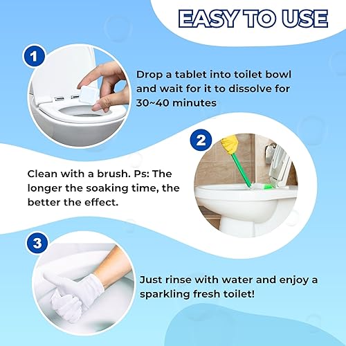 Miniatura 4 de OceanBreezy Tabletas limpiadoras de inodoros  Limpieza profunda y desodoriza, elimina eficazmente las manchas duras (paquete de 24 años de
