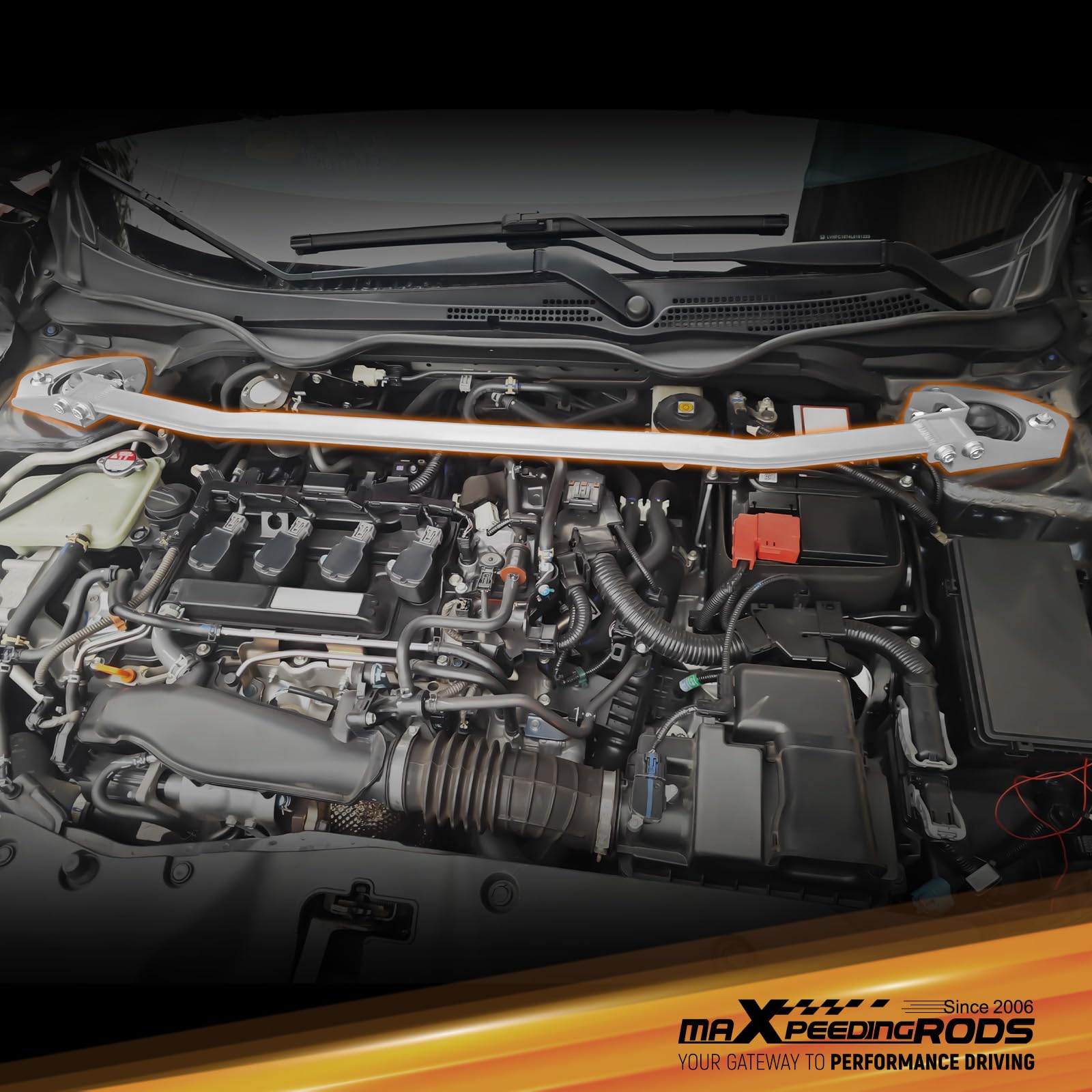 Amazon.com: maXpeedingrods Front Upper Strut Bar Tower Brace 