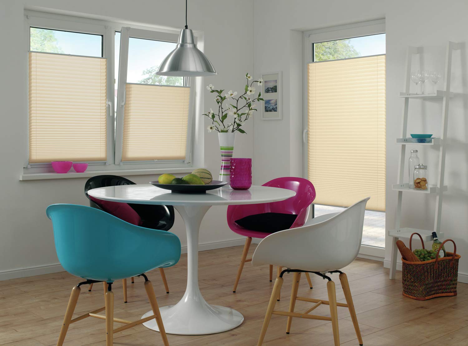 Deco Company Gardinia Store Enrouleur à Clipser ou à Coller - Store de Jour - Opaque - Kit de Montage Inclus - Single Clamp - Blanc - 40 x 150 cm (LxH)