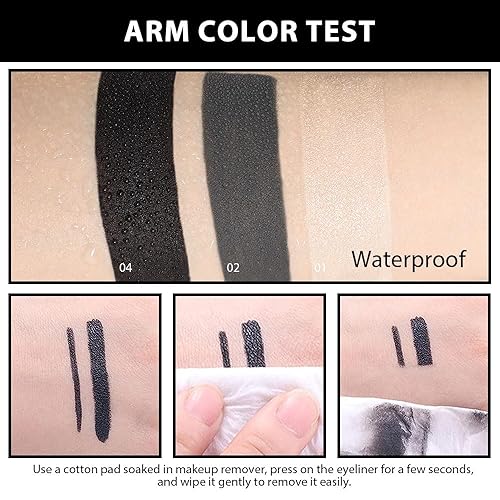 Miniatura 6 de Kaely 2 lápices delineadores de ojos de gel negro y gris, delineador de ojos en crema natural, impermeable, a prueba de manchas, paleta de sombra de