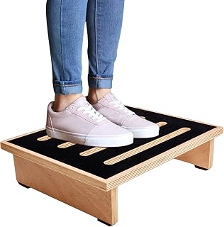 One Wood Step Stool for Adults&Seniors, with Non-Slip Rubber Stepping Surface, Portable Single Wooden Riser, 440 lb Carrying Capacity, Stepping Stool for Kitchen/Bathroom/Bedside