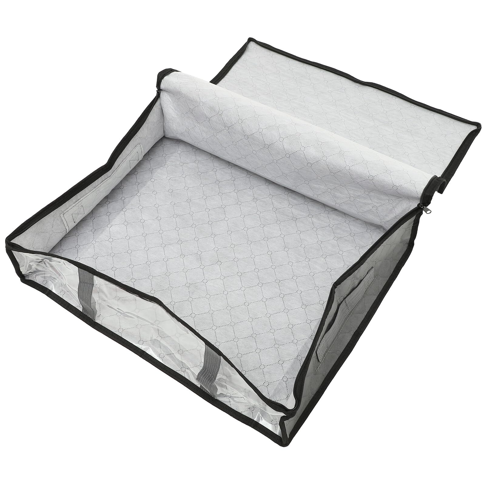 Levemolo Grande Borsa Portaoggetti Sotto Letto con Cerniera Contenitore Pieghevole Traspirante per Trapunte Coperte e Abbigliamento Organizer Salvaspazio con Finestra Trasparente per
