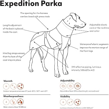 Hurtta Expedition Parka, Winter Dog Coat, BlackBerry, 12 in