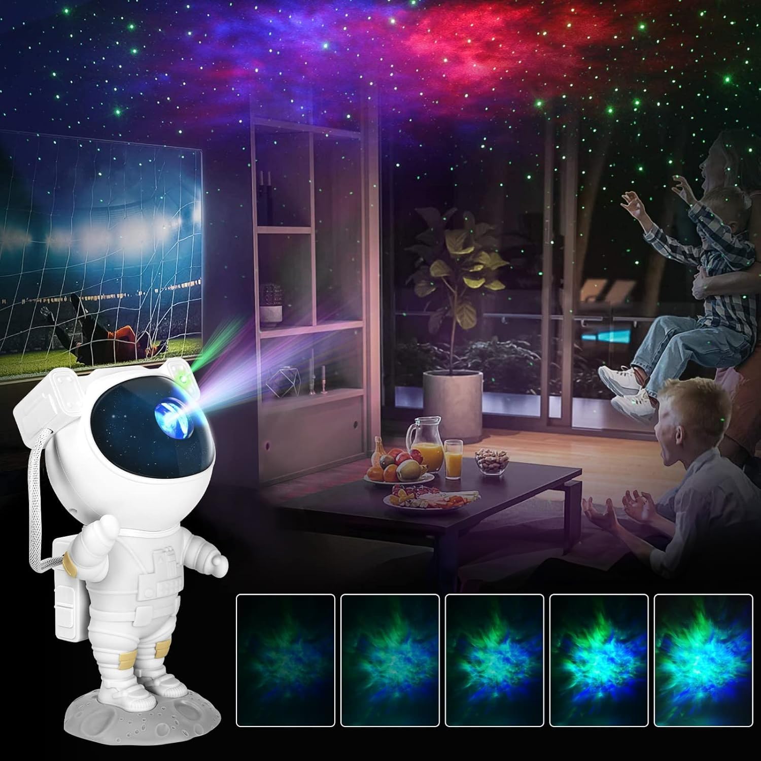 Galaxie Sternenhimmel Astronaut Projektor, Led Weltraum Nachthimmel Lichtprojektor Lampe Mit Timer & Fernbedienung, Sternenlicht Für Schlafzimmer Perfekt Geschenk für Kinder und Erwachsene (8086)