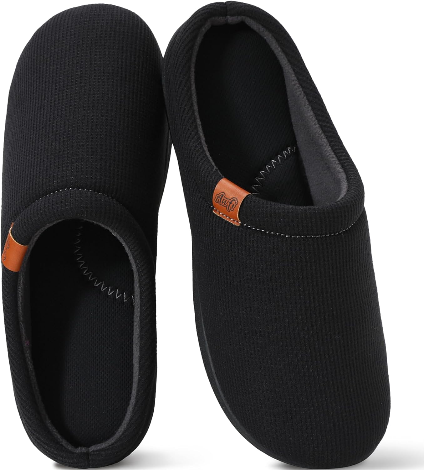 Men's House Slippers with Arch Support Coolmax® Comfy Memory Foam Slippers for Men Indoor and Outdoor Slip On Shoes | Moisture-wicking | Breathable