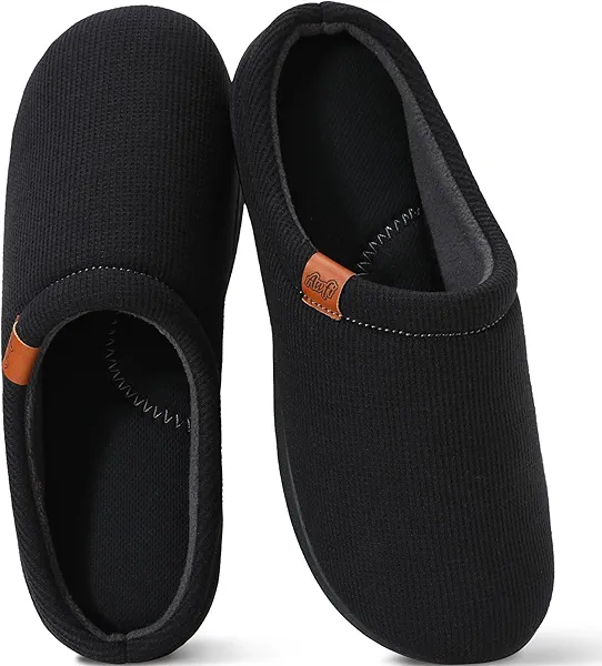 AWFI Men's House Slippers Coolmax® Comfy Memory Foam Slippers for Men Indoor and Outdoor Slip On Shoes | Moisture-wicking | Breathable