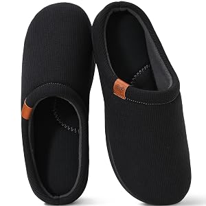 Mens House Slippers with Arch Support Coolmax Comfy Memory Foam Slippers for Men Indoor and Outdoor Slip On