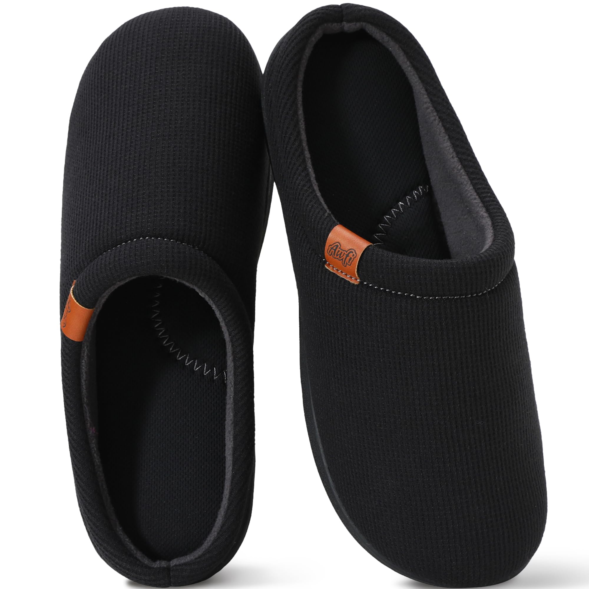 Mens House Slippers with Arch Support Coolmax Comfy Memory Foam Slippers for Men Indoor and Outdoor Slip On