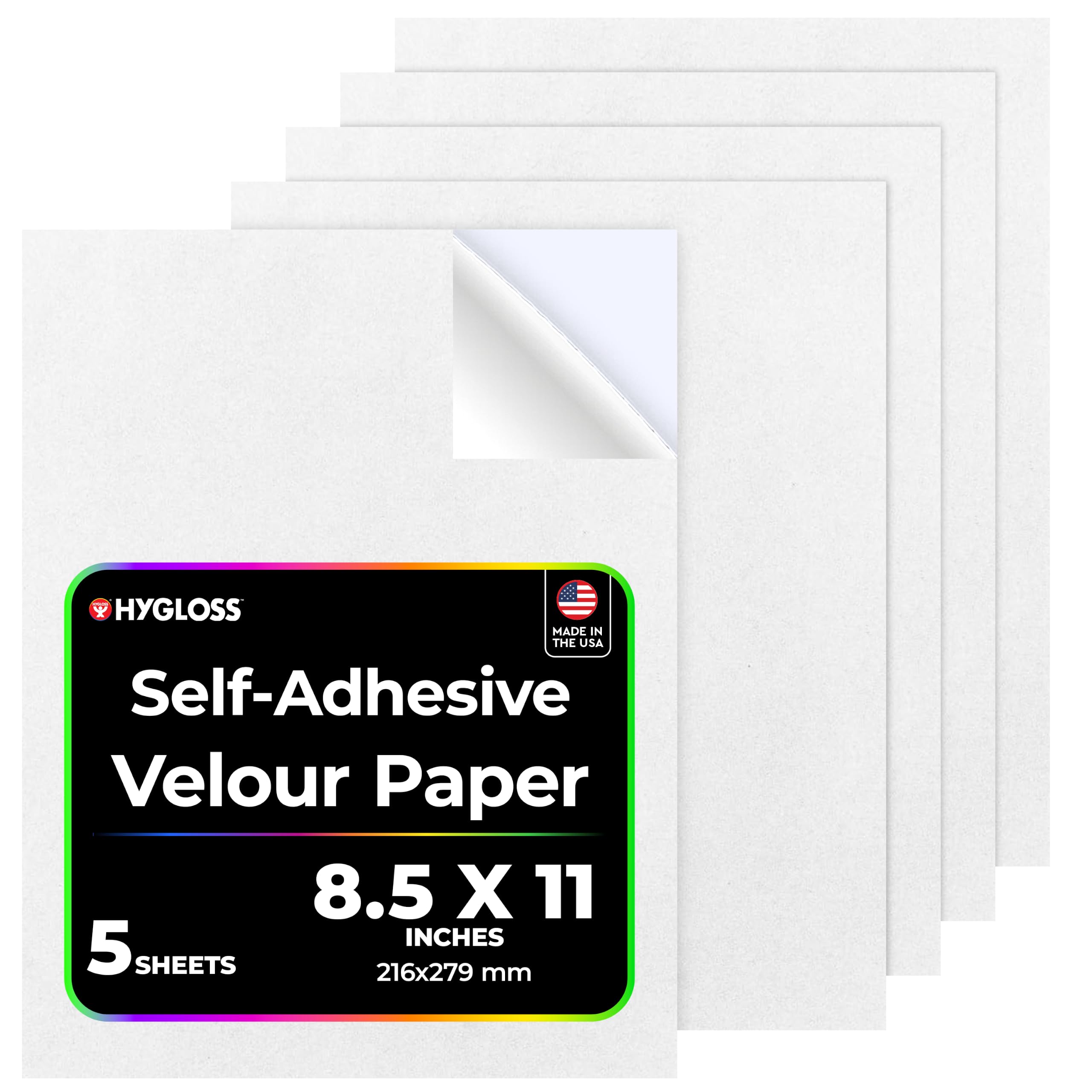 Amazon.com: Hygloss Products White Self Adhesive Velour Paper – 8