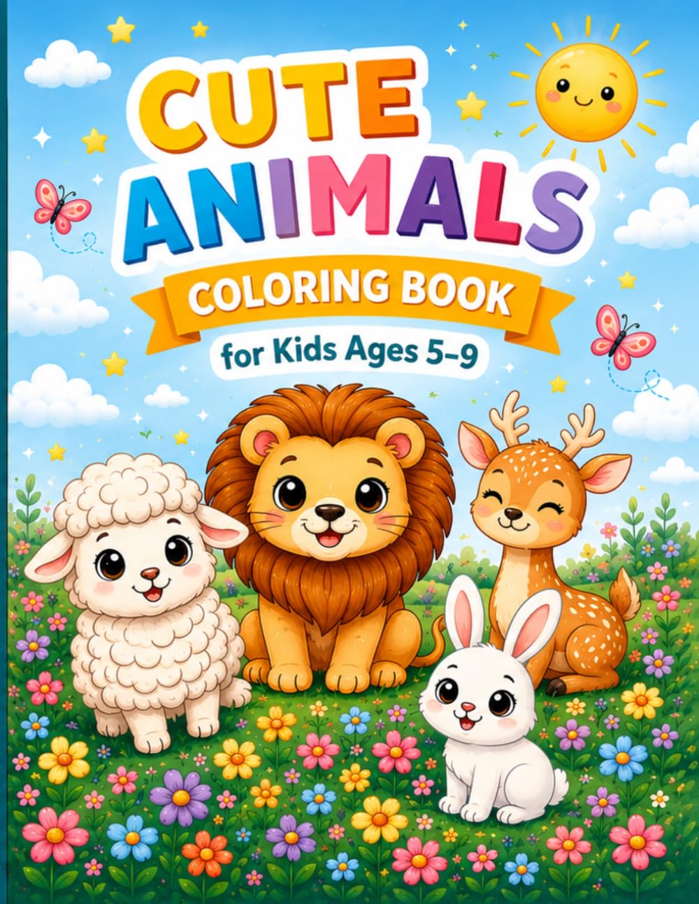 Cute Animals Coloring Book for Kids Ages 5–9