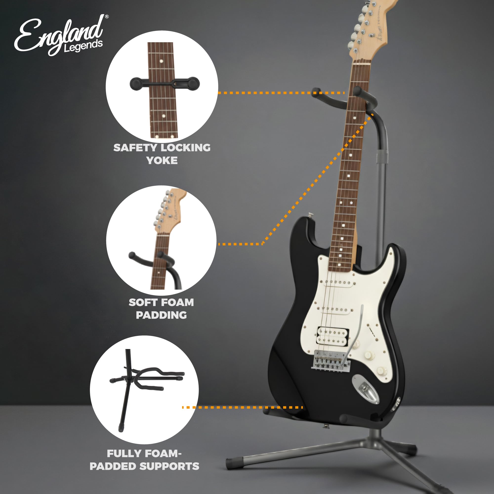 Stojak na gitarę – stojak na gitarę – stojak na gitarę basową – regulowany stojak na gitary elektryczne, gitary klasyczne i basy – składany, wytrzymały, antypoślizgowy i oszczędza