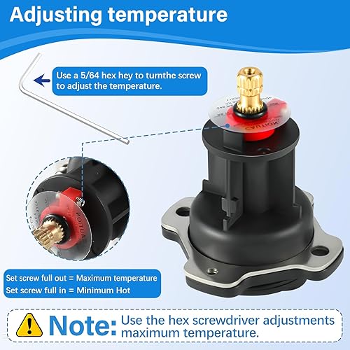Miniatura 2 de GP876851 Kit de tapa mezcladora y unidad de equilibrio de presión, compatible con válvulas de ducha Kohler K-304 y K-11748, kit de reparación de