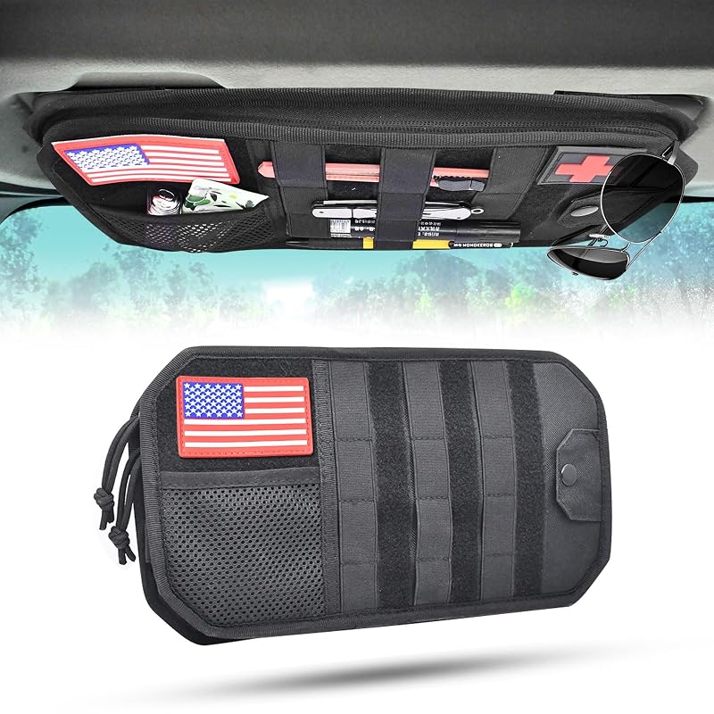 Organizador para Para-Sol Automotivo JYMAOYI em Poliéster 1000D Preto Black3