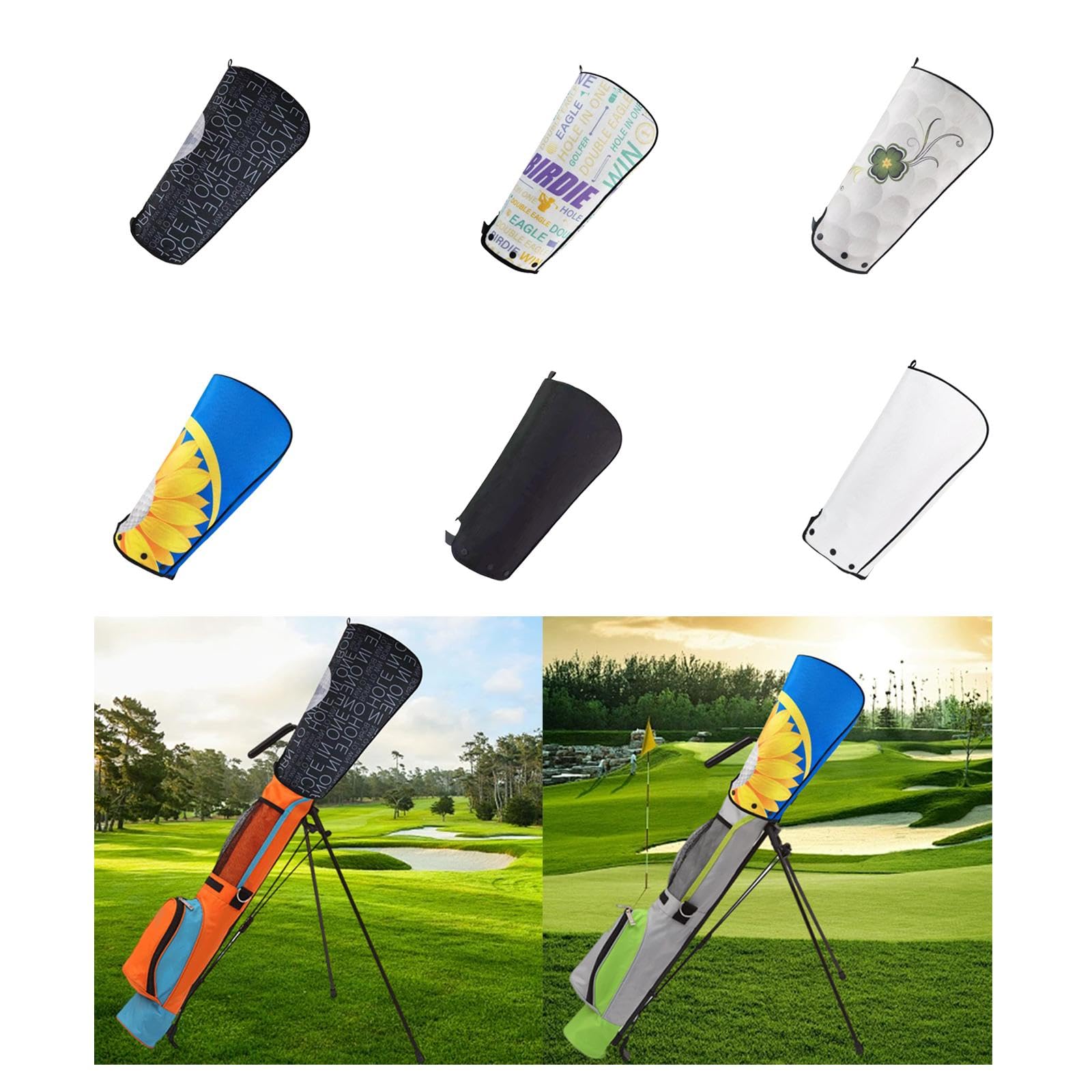 Funda Impermeable para Bolsa de Golf, Cubierta Plegable para Palos de Golf de Práctica, Campo de Prácticas